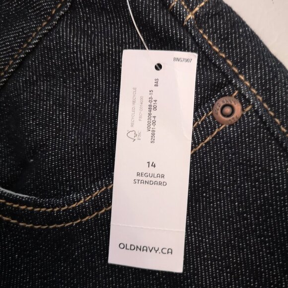 NWT Old Navy Girls Size 14 Regular Dark Wash Straight Fit Jeans - Picture 4 of 14